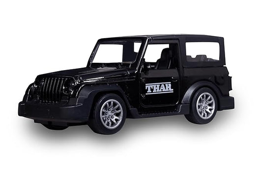 Diecast 1:36 Thar Toy Car Metal Body Openable Doors, Bonnet & Boot Pull-Back Action for Kids Diecast Model with Light Music Black