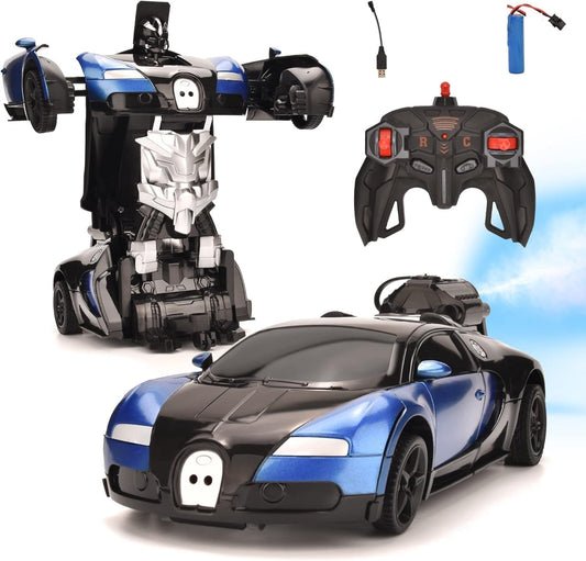 Transform Robot Remote Control Car with Cool Spray (Blue)