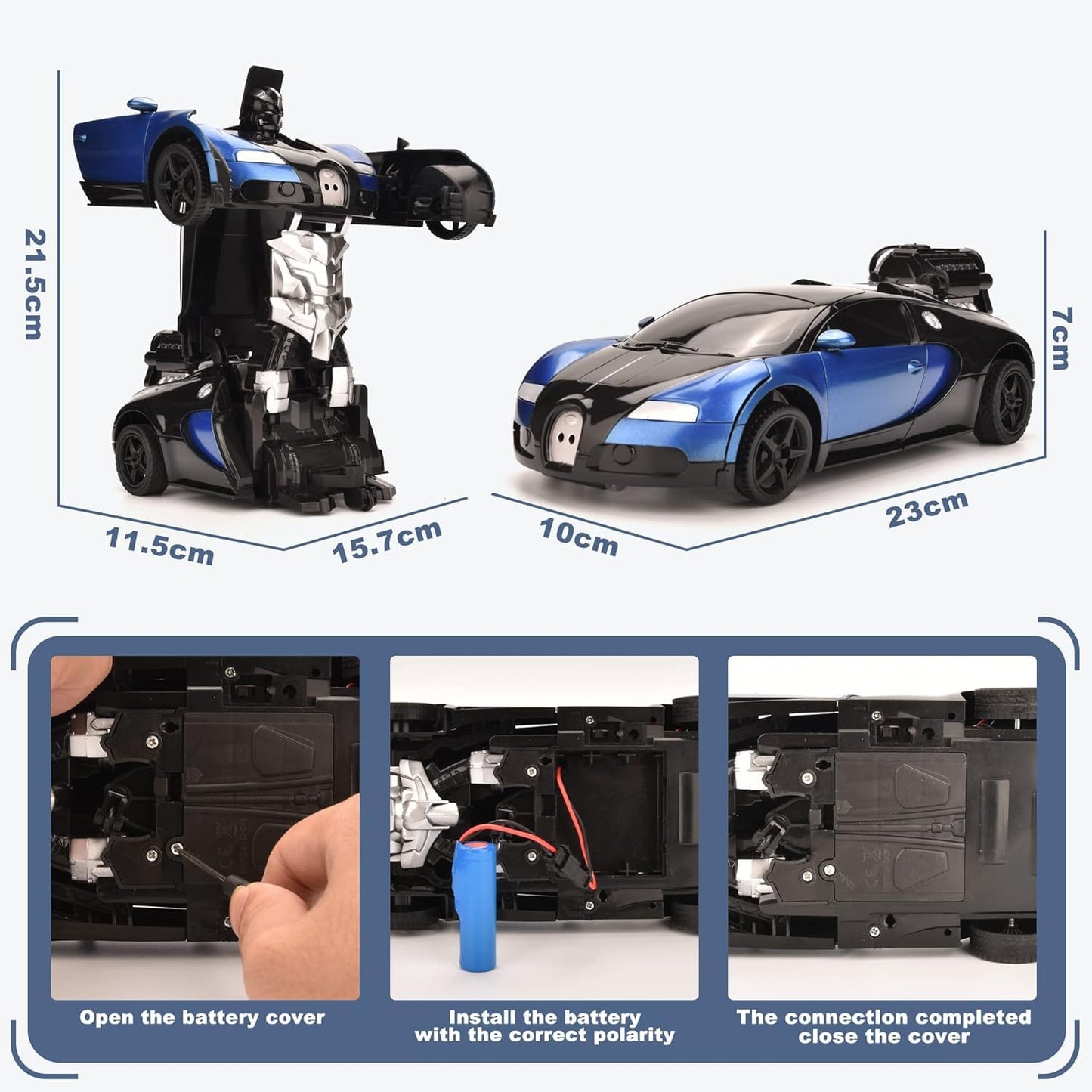 Transform Robot Remote Control Car with Cool Spray (Blue)