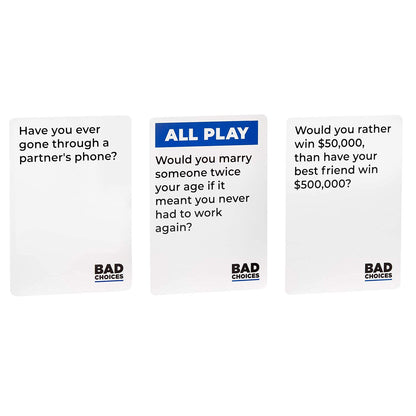 Fun Games for Adults & Game Night Party Games (Bad Choices)