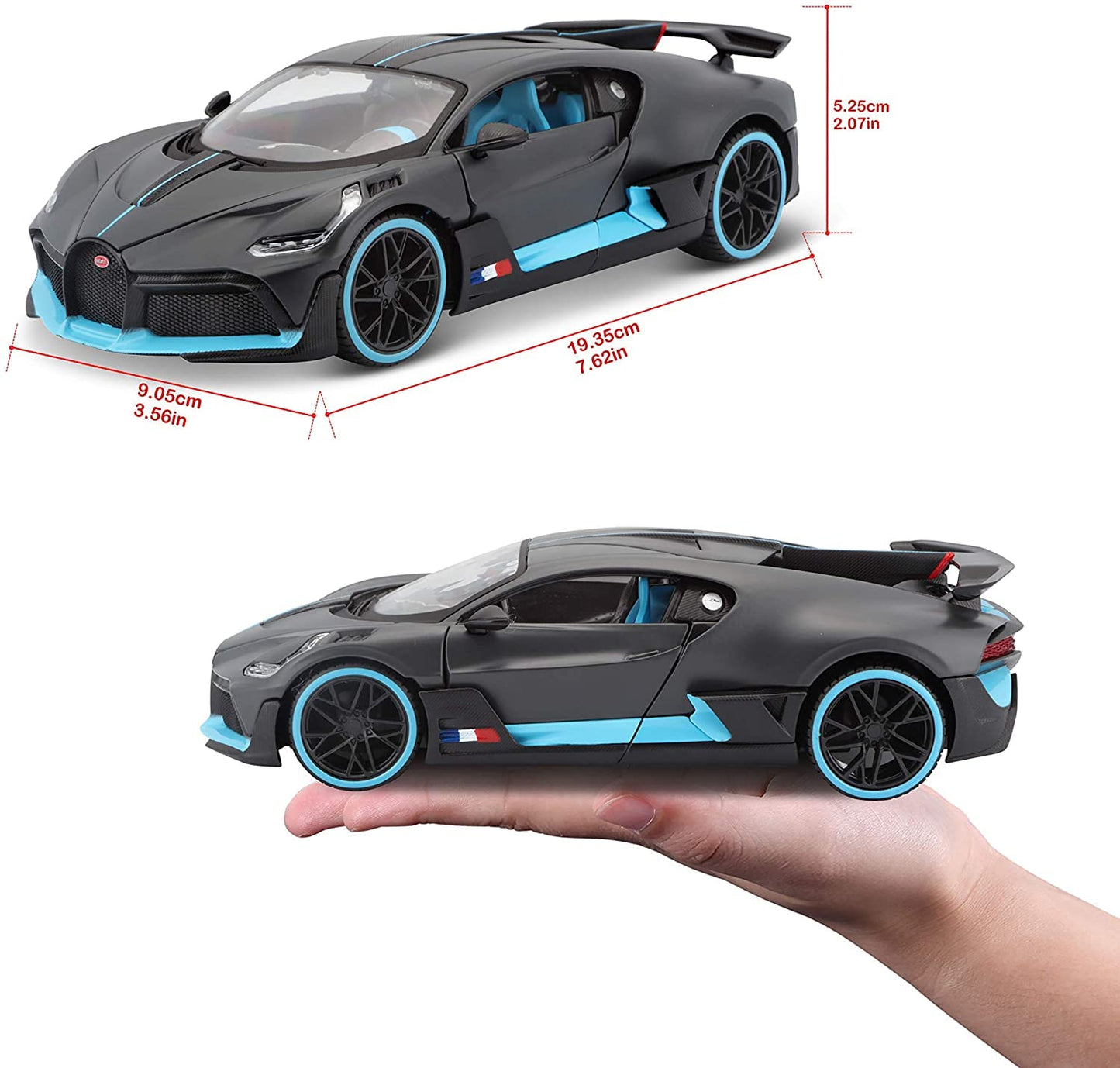 1:32 Scale Exclusive Alloy Metal Pull Back Die-cast Car Model with Sound Light Mini Auto Toy for Kids Metal Model Toy Car with Sound and Light Bugatti DIVO