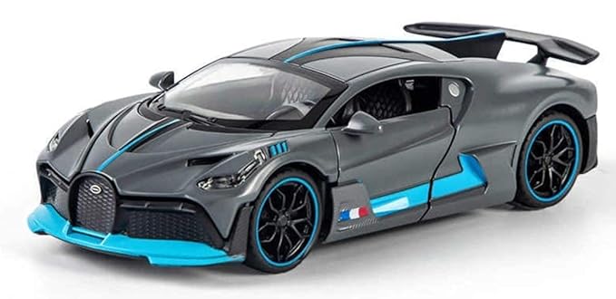 Red Colors Bugatti Divo New Die Cast Red Alloy Metal Pull Red Die-Cast Car Bugatti Diecast Metal Pullback Toy Car With Openable Doors & Light, Music Boys For Kids.