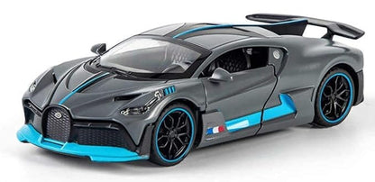 Red Colors Bugatti Divo New Die Cast Red Alloy Metal Pull Red Die-Cast Car Bugatti Diecast Metal Pullback Toy Car With Openable Doors & Light, Music Boys For Kids.