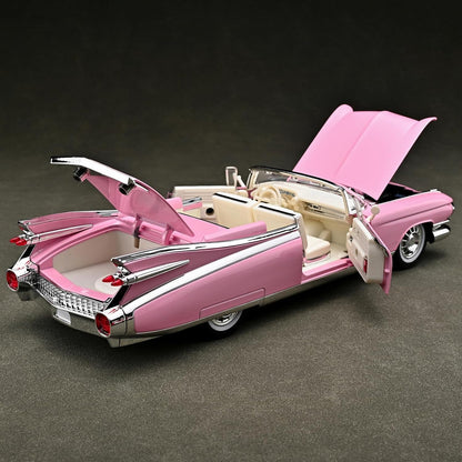 1:24 Scale Pink Classic Convertible Die-Cast Model Car | Opening Doors, Hood & Trunk | Premium Collectible Vintage Car