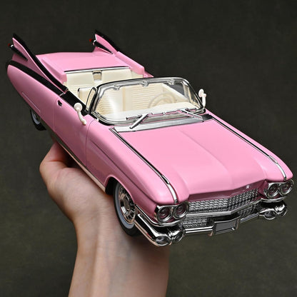 1:24 Scale Pink Classic Convertible Die-Cast Model Car | Opening Doors, Hood & Trunk | Premium Collectible Vintage Car
