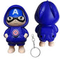 Captain America Face-Changing Keychain – 360° Rotating Hero Keyring