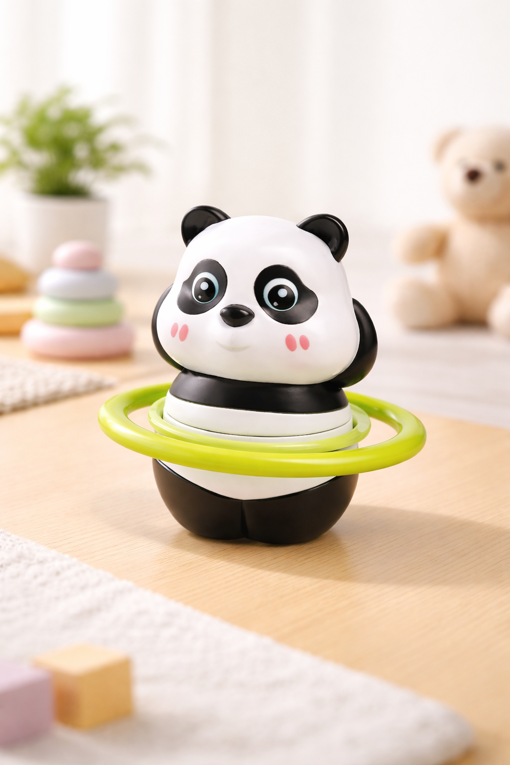Panda Wind-Up Toy with Spinning Ring