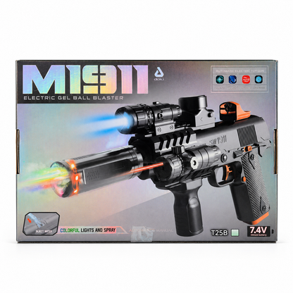 M1911 Automatic Jelly Gun with Light & Smoke - Dual Mode