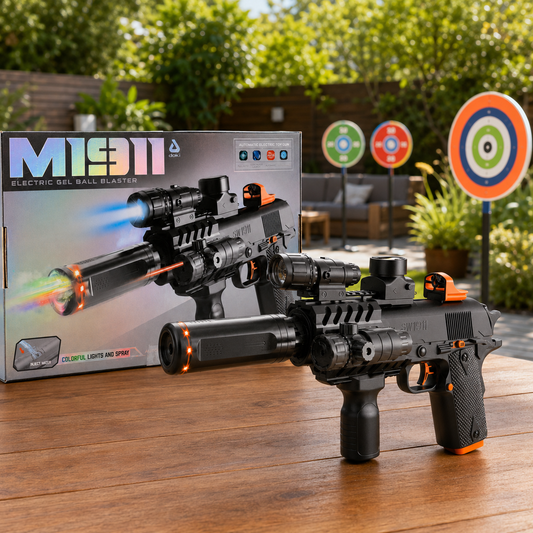 M1911 Automatic Jelly Gun with Light & Smoke - Dual Mode