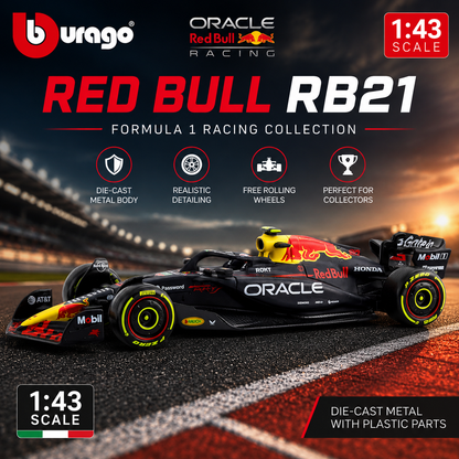 Red Bull RB21 Formula 1 Die-Cast Model Car – 1:43 Scale | Bburago Licensed
