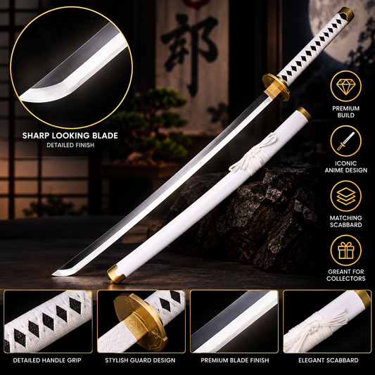 Zoro’s Wado Ichimonji Neon LED Katana 104CM | One Piece Inspired Light-Up Sword with Scabbard