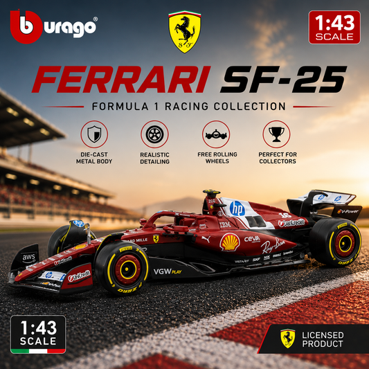 Burago Ferrari SF-25 Formula 1 -  1:43 Scale Diecast Model Car