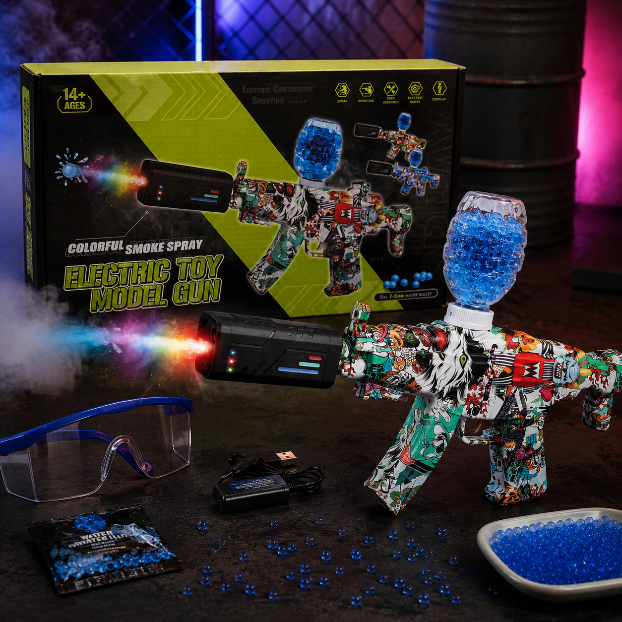 Electric Water Gel Blaster Gun with Smoke Effect | Automatic Toy Gun for Kids & Teens
