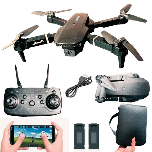 E88 PRO Foldable Drone with Dual HD Camera & 30-Min Flight – with 2 Batteries & Case (14+)