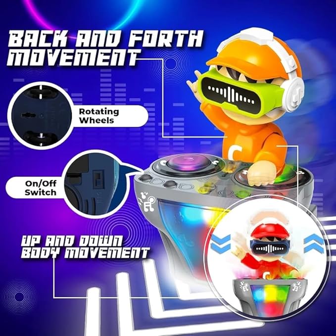 DJ Coco Boy Waddles and Dances Toy for Kids with Rotating Disc, Flashing Lights & Sound | Interactive Dancing Toy | Interactive Fun Toy for Baby Boys & Girls (Multicolor)