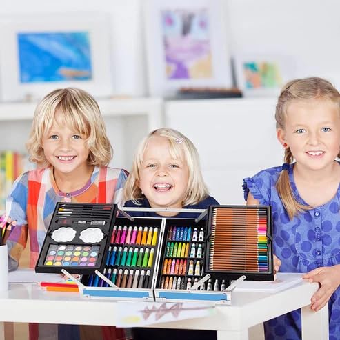 145pcs Non-Toxic Art,Painting,Stationary,Sketching,Water Colors Vanity Box (Assorted)