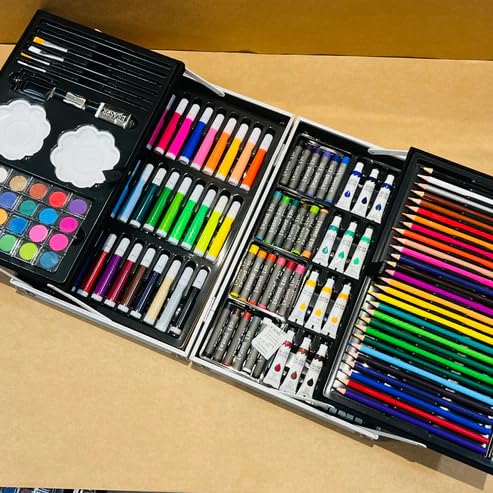 145pcs Non-Toxic Art,Painting,Stationary,Sketching,Water Colors Vanity Box (Assorted)