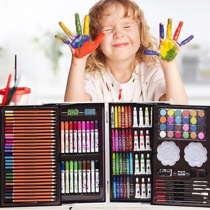 145pcs Non-Toxic Art,Painting,Stationary,Sketching,Water Colors Vanity Box (Assorted)