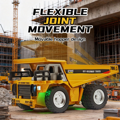 1:64 Mini RC Dump Truck | Flexible Hopper Lift | Heavy-Duty Rubber Tires | Realistic Off-Highway Construction Truck