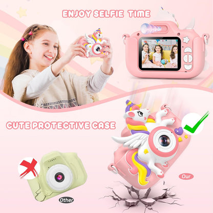 Kids Camera and Digital Camera (Pink-Unicorn)
