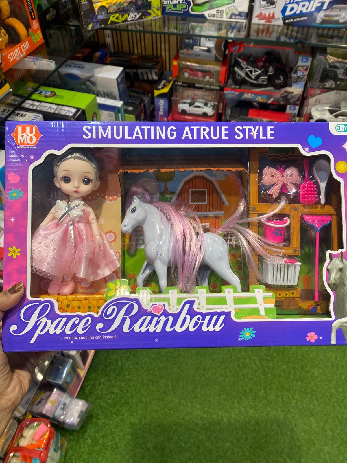 Doll set with Horse (Pink)