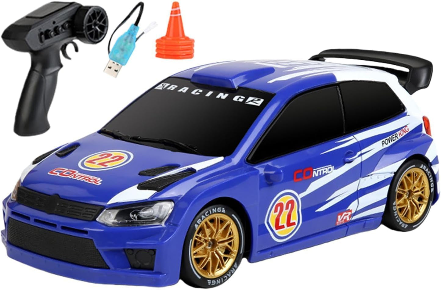 4WD High-Speed Drift RC Car with LED Lights & Precision Controller