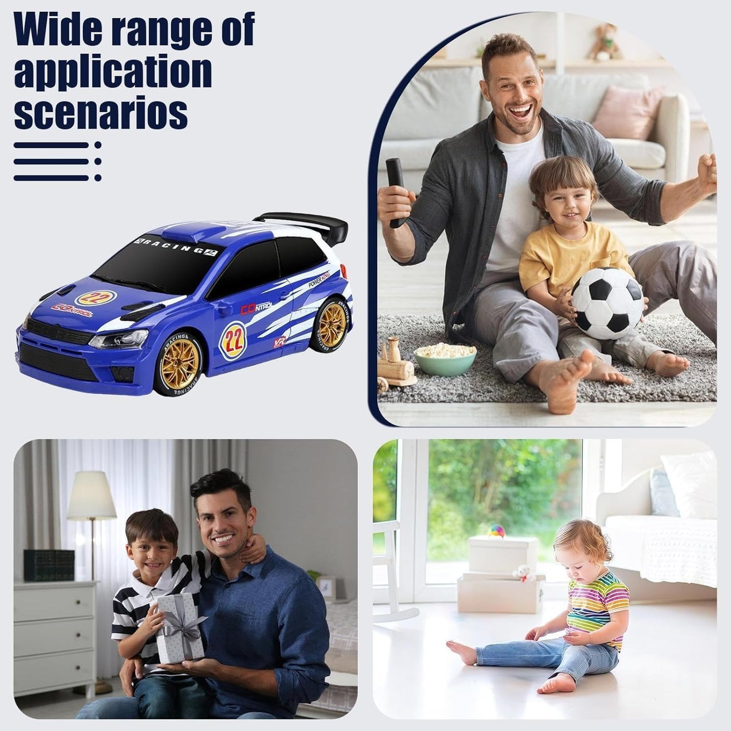 4WD High-Speed Drift RC Car with LED Lights & Precision Controller