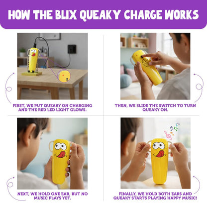 Blix Queaky Charge Rechargeable Sound Making Toy For Kids. Assorted Design