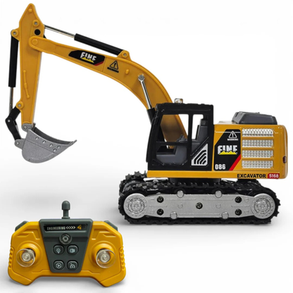 1:64 Mini RC Excavator | 270° Rotating Working Arm | Realistic Construction Model | Desk Toy & Gift for Kids & Collectors
