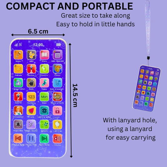 Educational Phone Toy for 2-12 Years Kids Rechargeable 24 Modes
