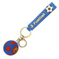 Football Keychain – Black & Gold with Leather Strap