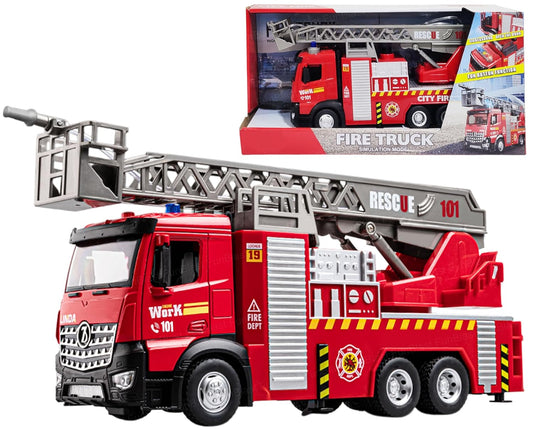 Fire Rescue Truck Toy – Lights, Sound & Water Spray | Friction Powered | Age 3+