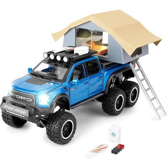 1:24 Ford F-150 Raptor Diecast Pickup Truck – Metal Model Toy Car with Sound & Light | Pullback Action for Kids & Collectors