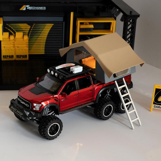 Ford F150 Diecast Pickup Truck – 1:24 Scale Alloy Model with Openable Doors, Light & Sound, Realistic Off-Road Vehicle Toy for Kids, Boys & Girls, Durable Mini Truck, Multicolor
