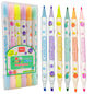 Double sided Fruit scented highlighter-Pack of 6 Fruit Scented Double Headed Highlighter Marker Pens set-Waterproof Glitter Paint Pens Permanent Colored Pens for Card Wood Art Crafts