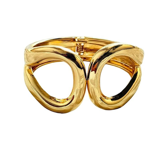 Bold Gold Plated Designer Bracelet for Women & Girls (Gold)
