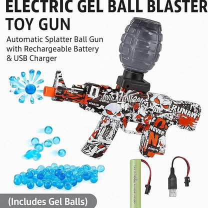 Gel Blaster Gun for Kids - Automatic Electric Water Bead Shooting Water Bomb Toy Gun | Outdoor Game Toy for Boys & Girls - Upto 300 Shots/min, 40-60 ft Range(Multicolor)
