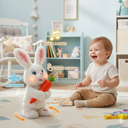 Interactive Talking Rabbit Plush Toy – Blue