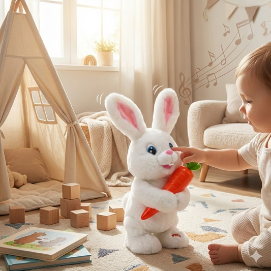 Interactive Talking Rabbit Plush Toy – Blue