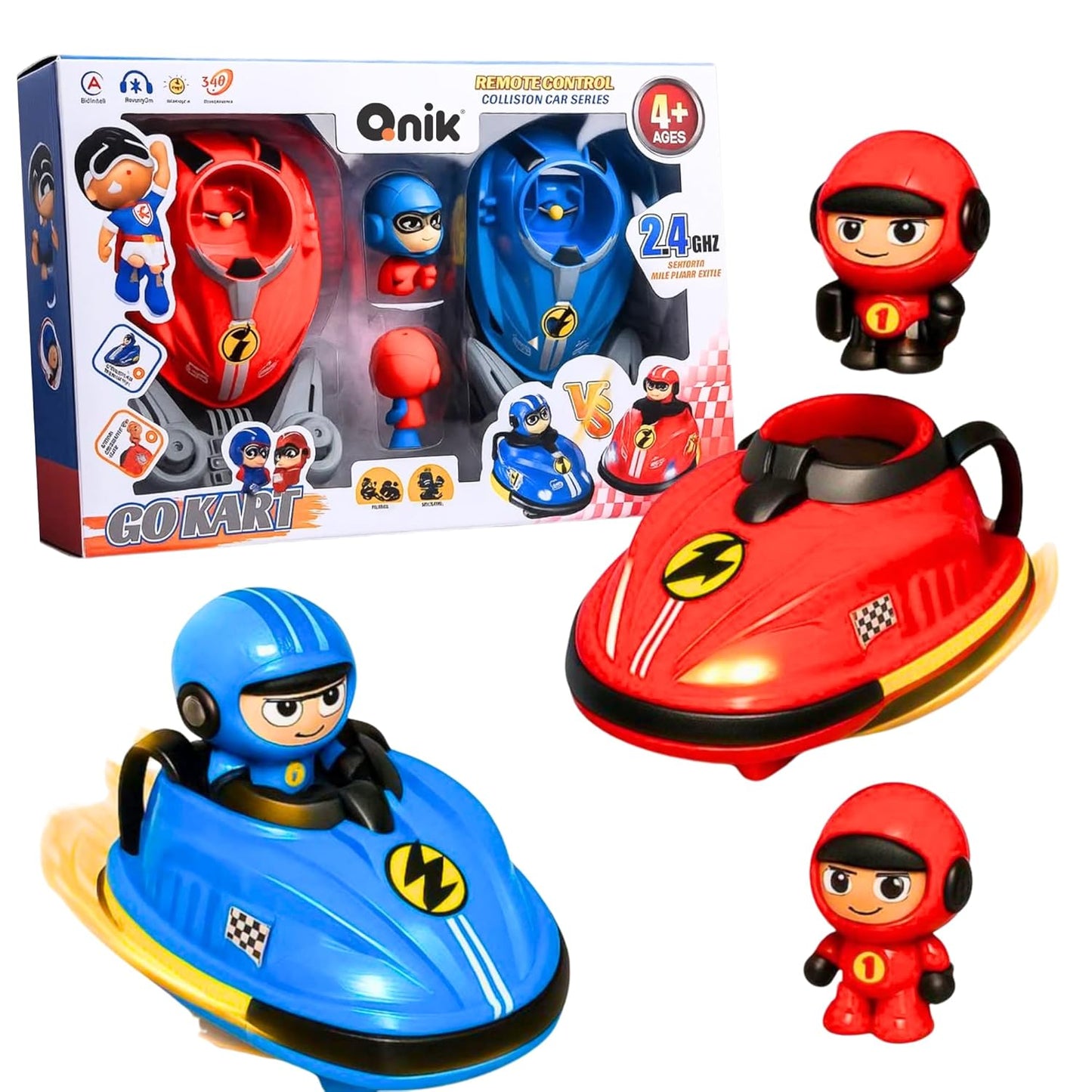 Go Kart Racing Car- 2 Player Dash RC Cars - rechargable