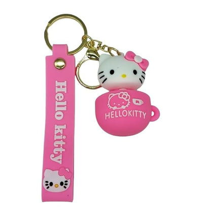 Hello Kitty Cup Design Keychain with Strap (Assorted Colours)