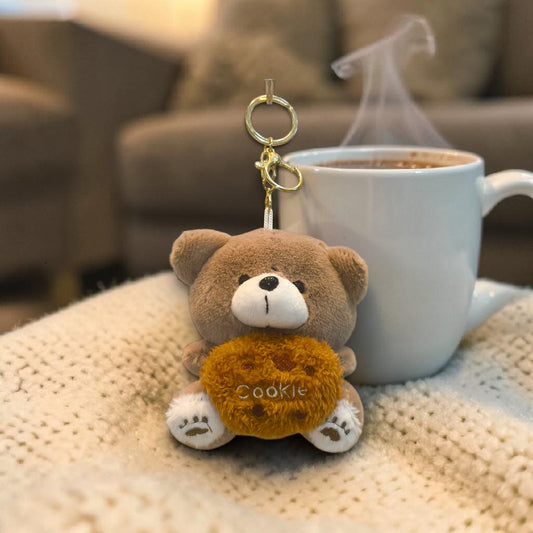 Cute Bear Plush Key Ring for Bags, Backpacks & Keys