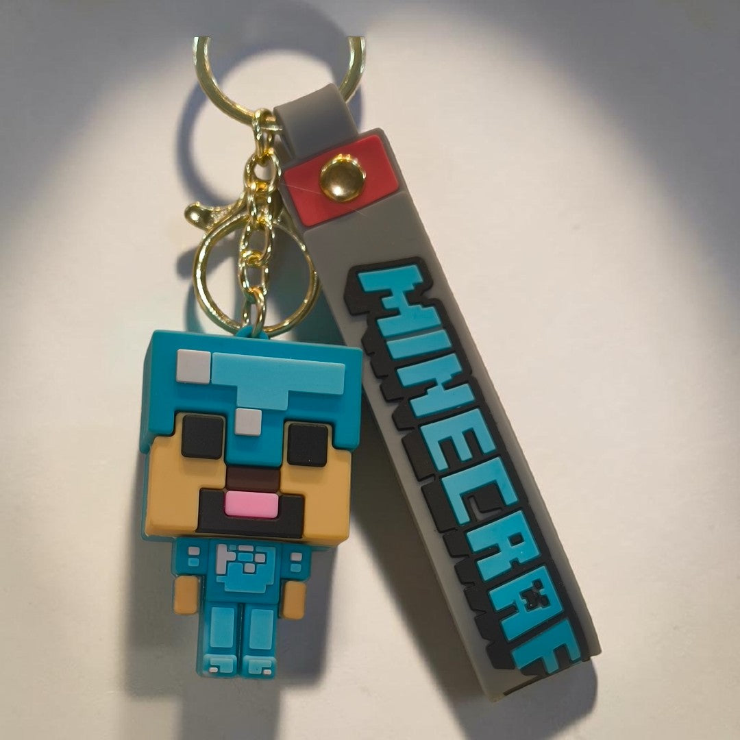 Minecraft  Silicone Character Keychain | Soft Rubber Keyring for Bags & Keys