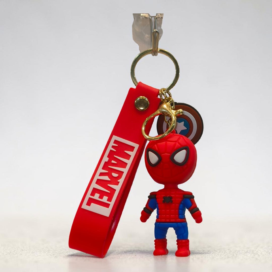 Spiderman Silicone Character Keychain | Soft Rubber Keyring for Bags & Keys