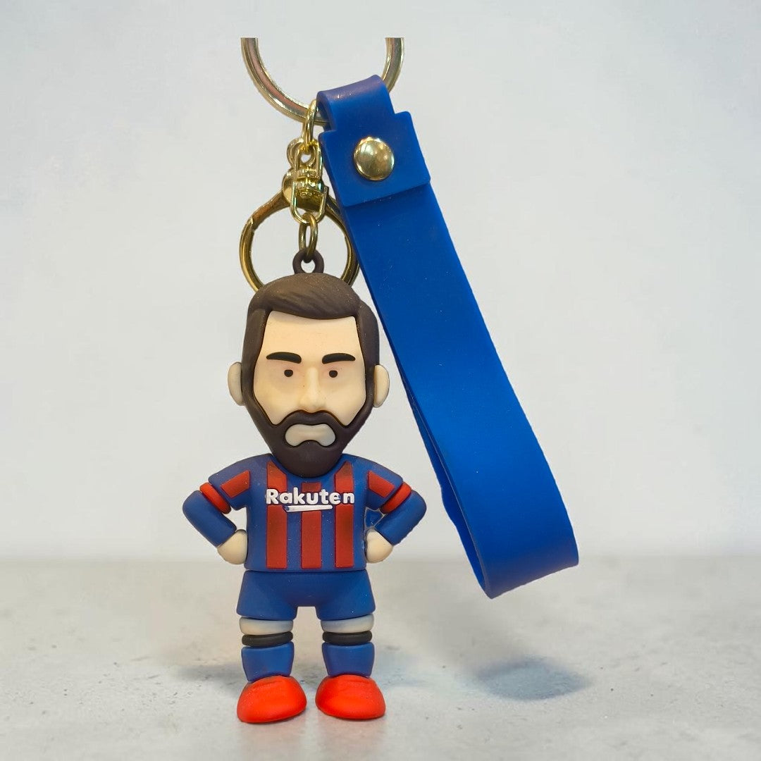 Messi Character Keychain | Soft Rubber Keyring for Bags & Keys