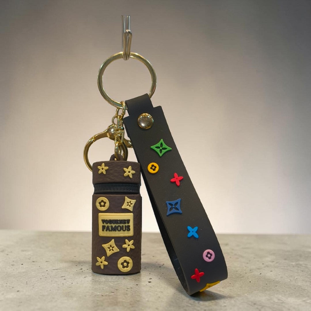 Bag Charm Silicon Keychain | Soft Rubber Keyring for Bags & Keys