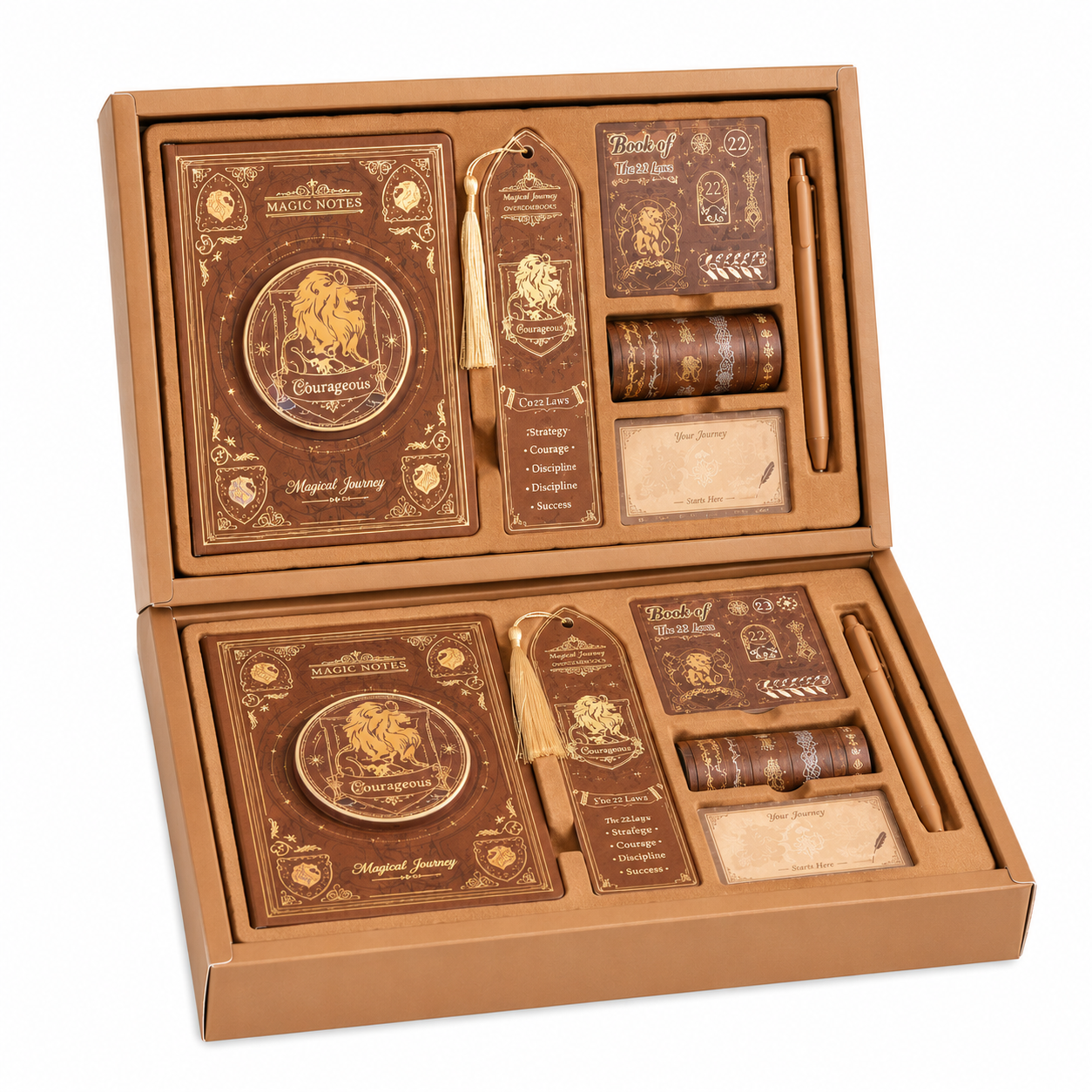 Qnik Magic Maker Journaling Kit with Notebook & Accessories- Brown