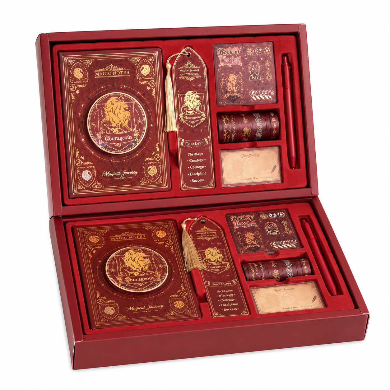 Qnik Magic Maker Journaling Kit with Notebook & Accessories- red