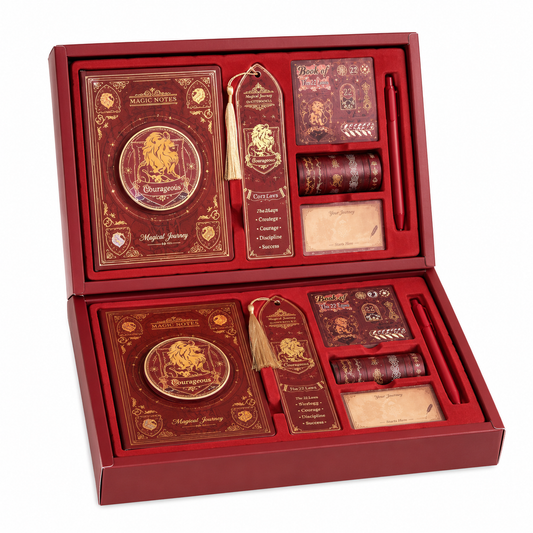 Qnik Magic Maker Journaling Kit with Notebook & Accessories- red