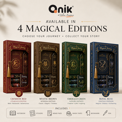 Qnik Magic Maker Journaling Kit with Notebook & Accessories- red